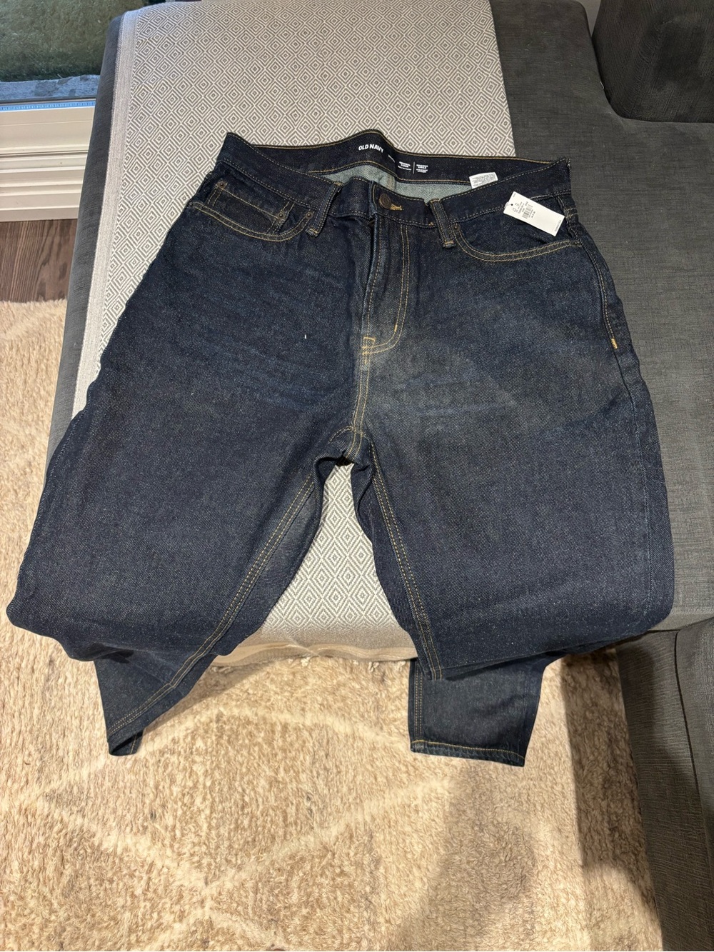 Old Navy Men’s Original Taper Built-In Tough Dark Wash Jeans 34x30 – NWT